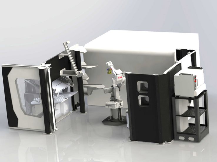 Roboterbestückungsanlage an einer DMG Mori NLX2500 